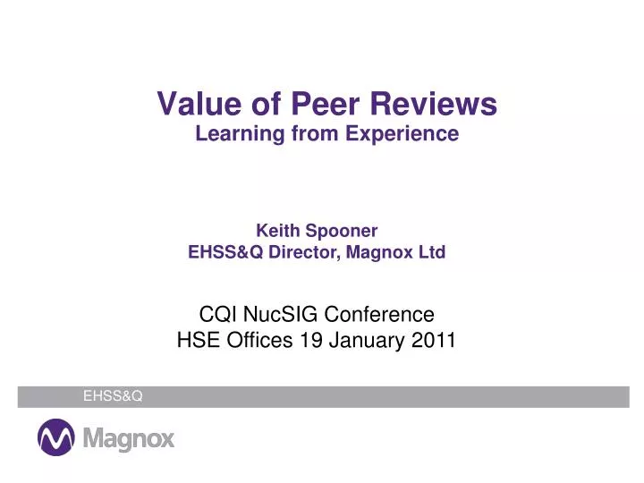 value of peer reviews learning from experience