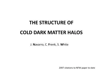THE STRUCTURE OF COLD DARK MATTER HALOS
