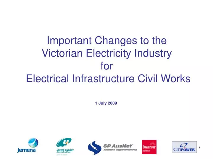 important changes to the victorian electricity industry for electrical infrastructure civil works