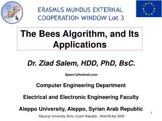 Dr. Ziad Salem, HDD, PhD, BsC. Spezs1@hotmail Computer Engineering Department