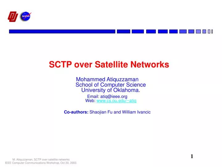 sctp over satellite networks