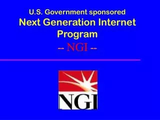 U.S. Government sponsored Next Generation Internet Program -- NGI --