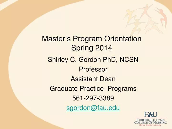 master s program orientation spring 2014