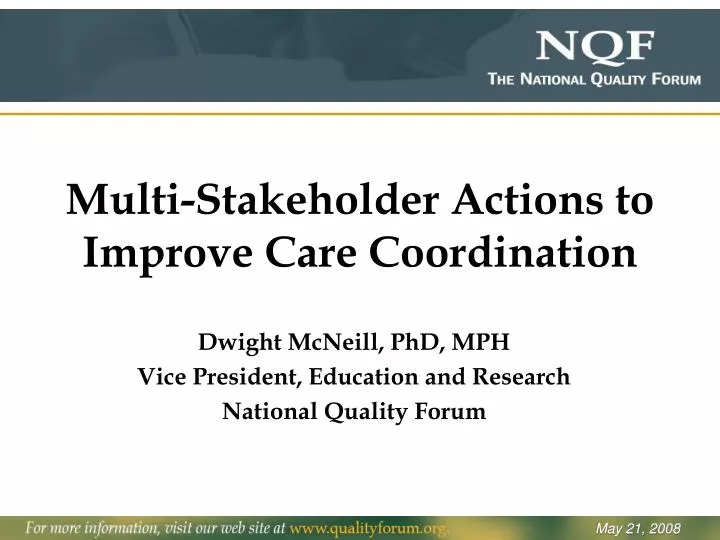 dwight mcneill phd mph vice president education and research national quality forum