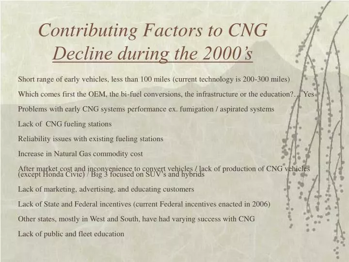 contributing factors to cng decline during the 2000 s