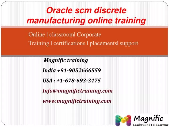 oracle scm discrete manufacturing online training