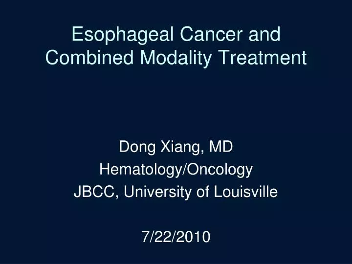 esophageal cancer and combined modality treatment