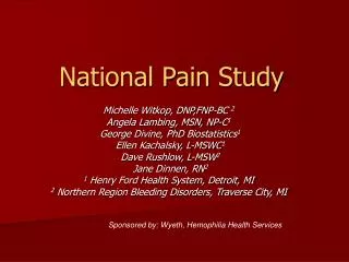 National Pain Study