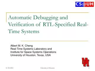 Automatic Debugging and Verification of RTL-Specified Real-Time Systems