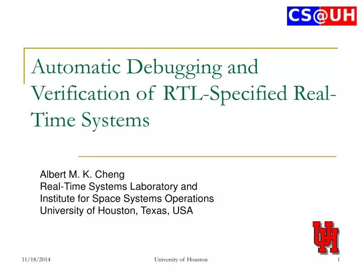 automatic debugging and verification of rtl specified real time systems