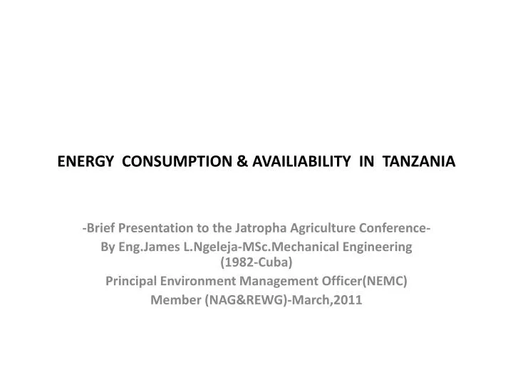 energy consumption availiability in tanzania