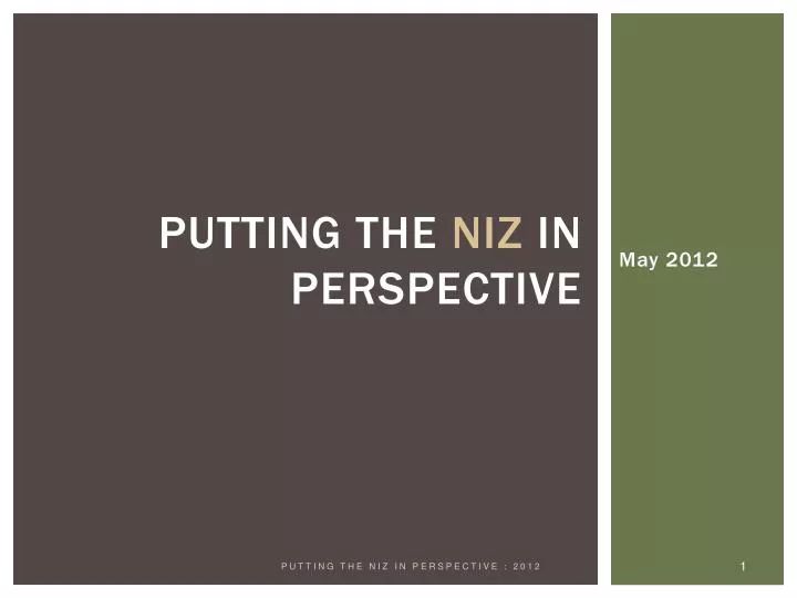 putting the niz in perspective