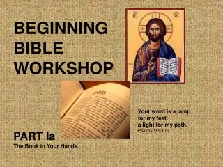 BEGINNING BIBLE WORKSHOP