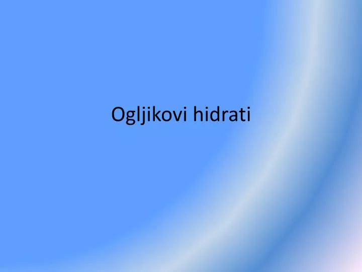 ogljikovi hidrati