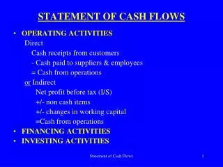 STATEMENT OF CASH FLOWS