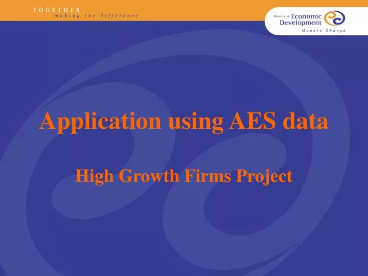 application using aes data high growth firms project