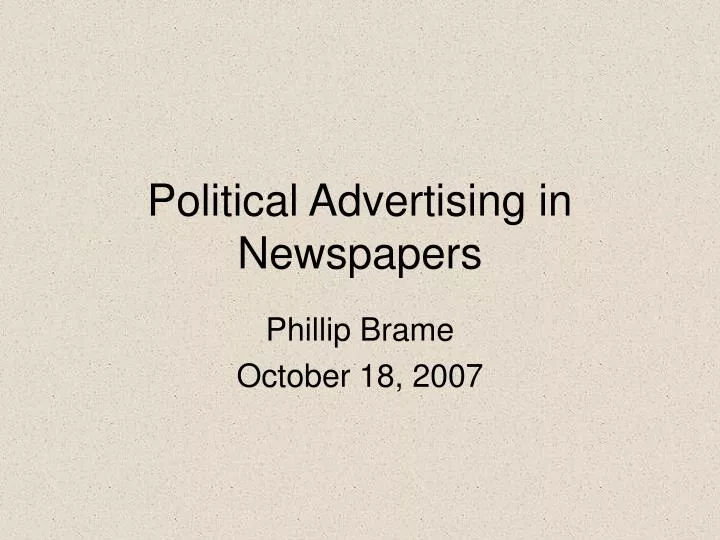 political advertising in newspapers