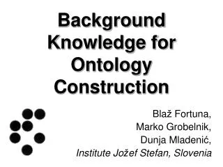 Background Knowledge for Ontology Construction