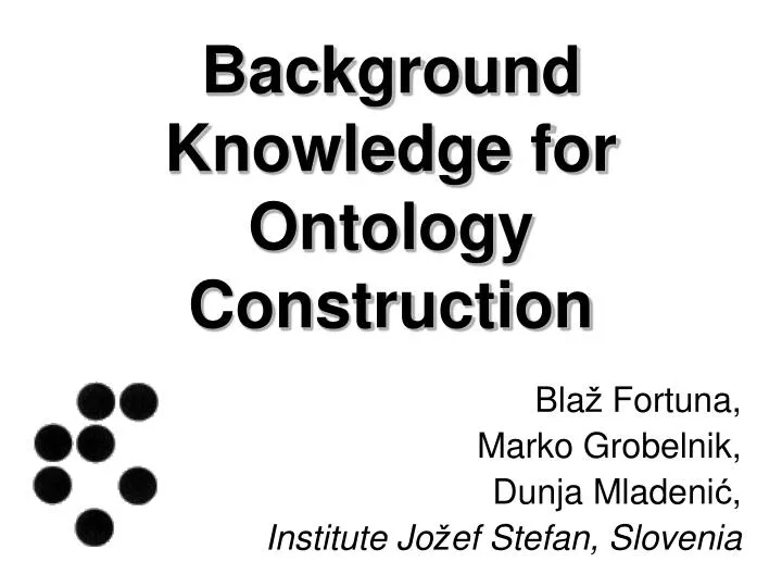 background knowledge for ontology construction