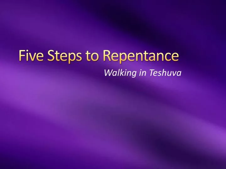 five steps to repentance