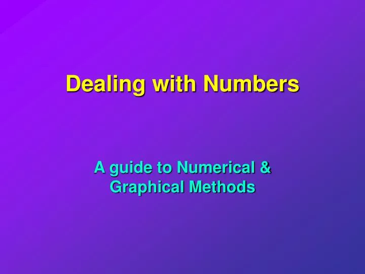 dealing with numbers