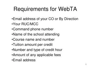 Requirements for WebTA