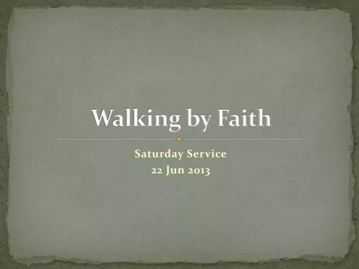 walking by faith