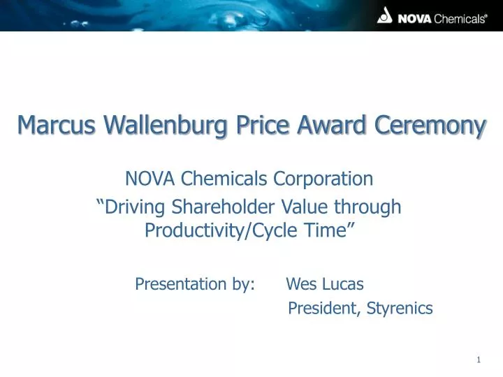marcus wallenburg price award ceremony