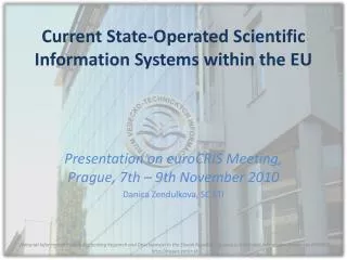 Current State-Operated Scientific Information Systems within the EU