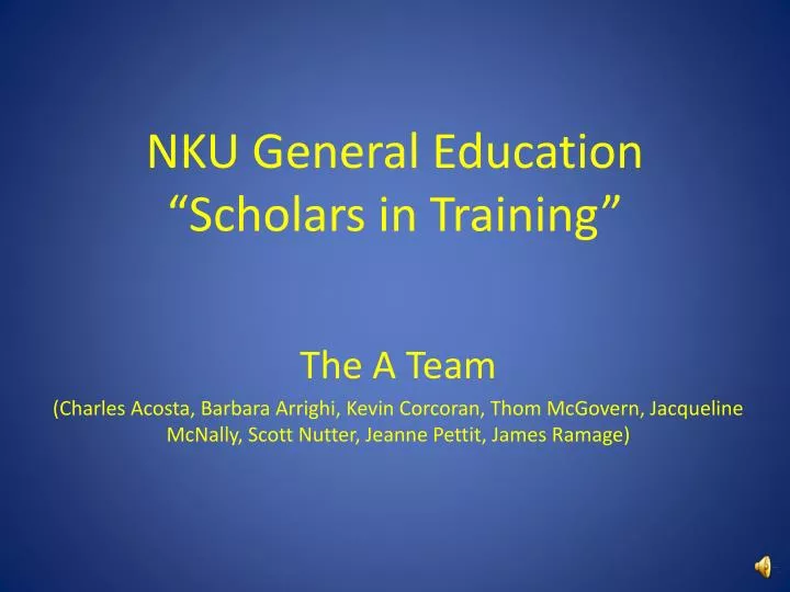 nku general education scholars in training