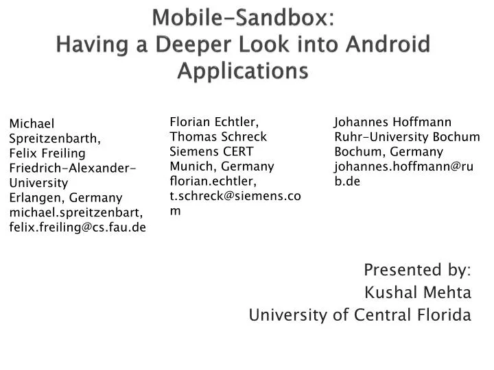 mobile sandbox having a deeper look into android applications
