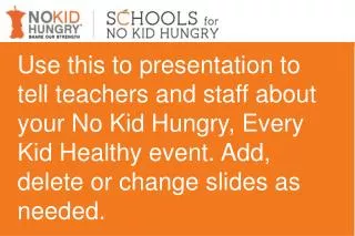 No Kid Hungry, Every Kid Healthy Event