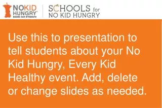 No Kid Hungry, Every Kid Healthy Event