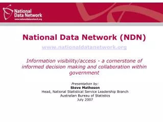 National Data Network (NDN) ? nationaldatanetwork
