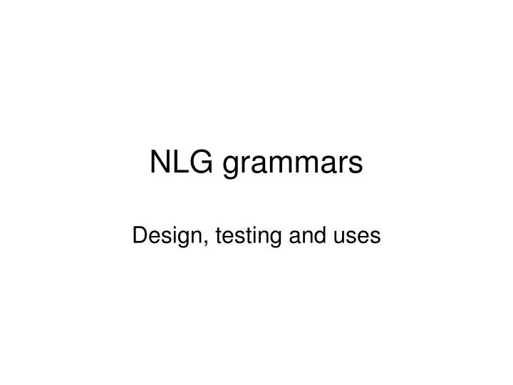 nlg grammars