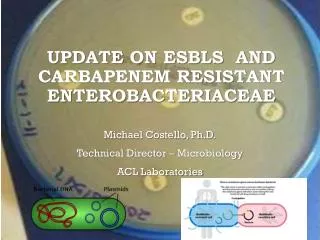 Update on ESBLS and Carbapenem Resistant Enterobacteriaceae