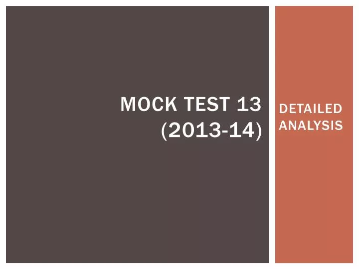 mock test 13 2013 14