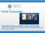 Access Your Official Transcripts via NLU Student Portal - slide 1