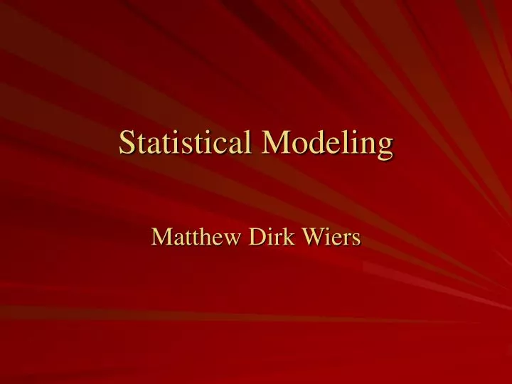 statistical modeling