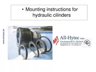 Mounting instructions for hydraulic cilinders