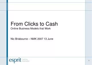 From Clicks to Cash Online Business Models that Work