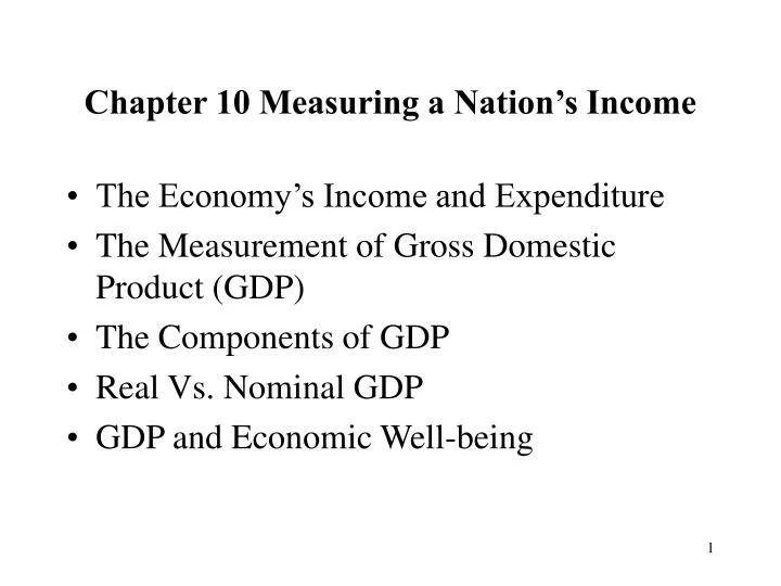 chapter 10 measuring a nation s income