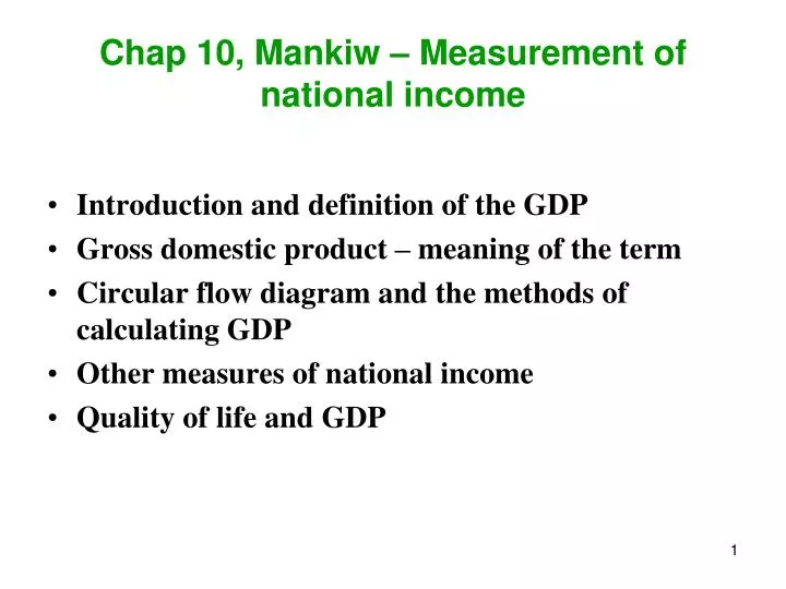 chap 10 mankiw measurement of national income