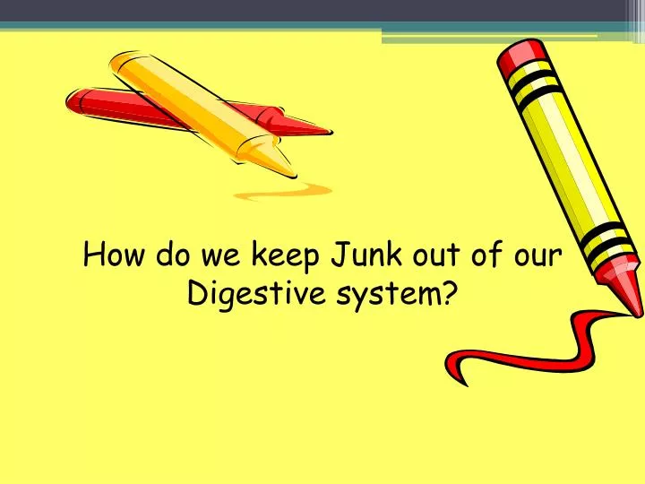 how do we keep junk out of our digestive system