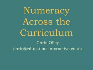 Numeracy Across the Curriculum