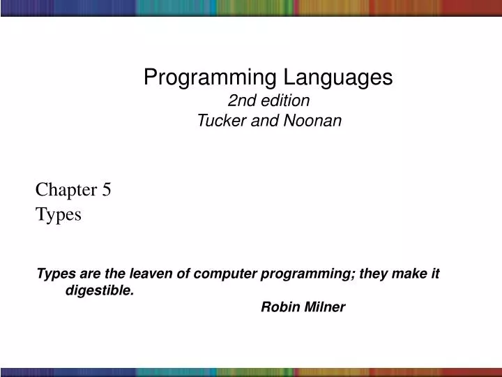 programming languages 2nd edition tucker and noonan