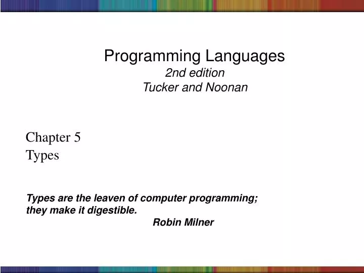 programming languages 2nd edition tucker and noonan