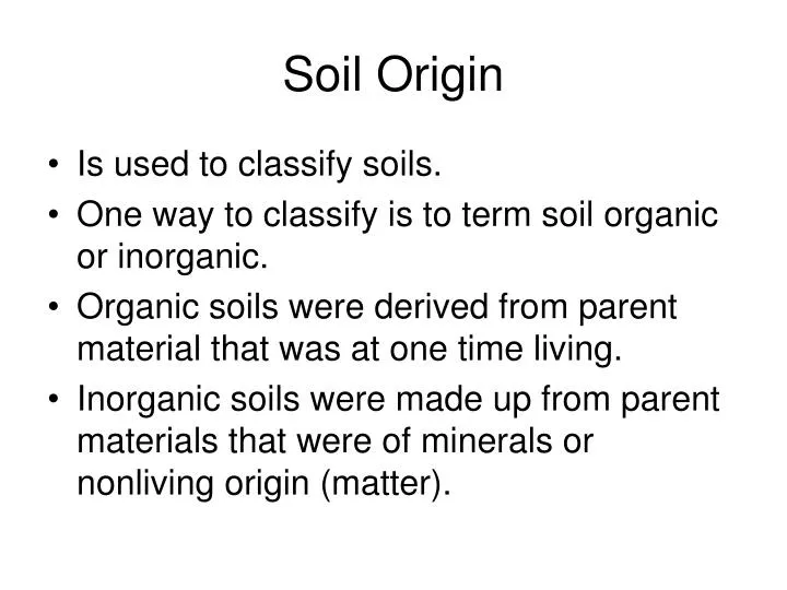 soil origin