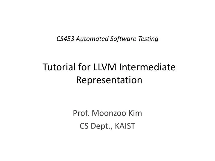 tutorial for llvm intermediate representation