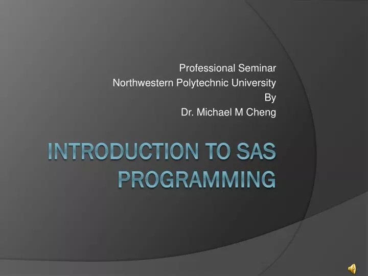 professional seminar northwestern polytechnic university by dr michael m cheng
